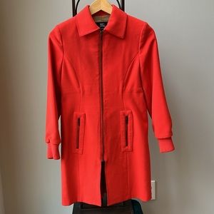 VTG Burberry Girls Coat House Check Classic Long Unique Fun Orange